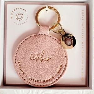 Katie Luxton October Birthstone Keychain Blush Tourmaline